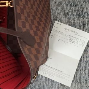 Authentic Louis Vuitton N41358 Damier Neverful Tot